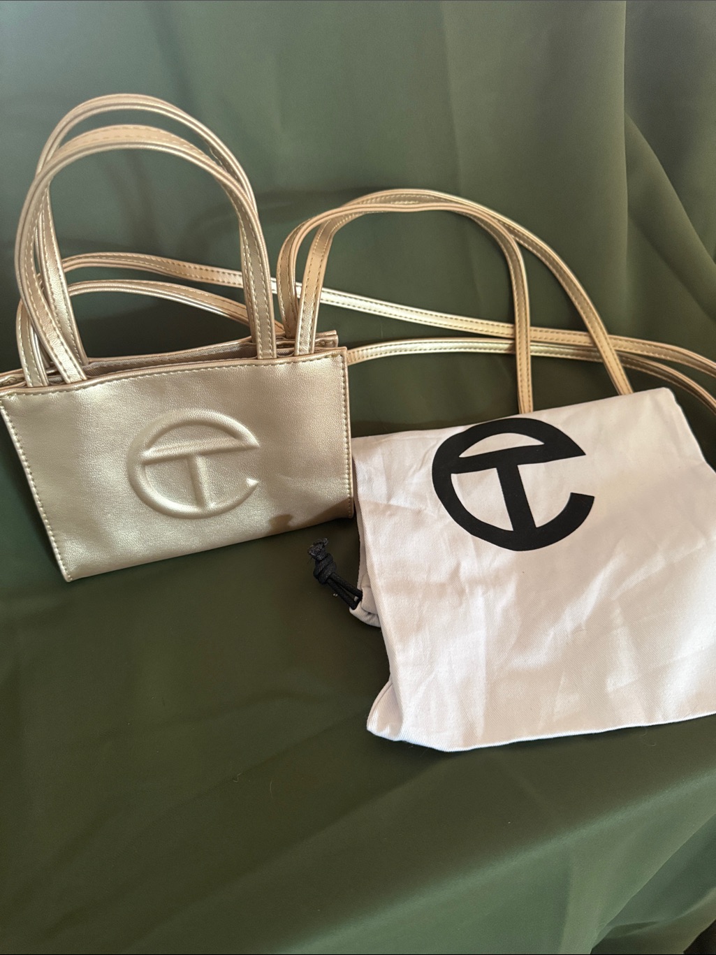 Metallic Gold Telfar Crossbody Mini Tote